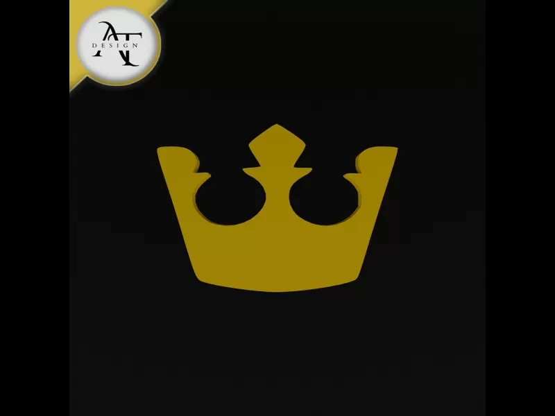 Simple Crown Symbol - 2D Art - Model preview 1