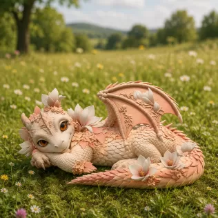 Peach Baby Blossom Dragon STL File for 3D Print - Model thumbnail 2