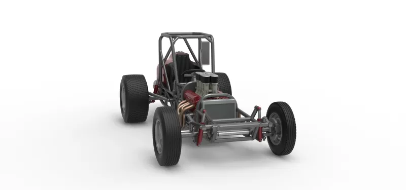 Dirt Silver Crown Champ car Base Version 2 Scale 1:25 - Model preview 26