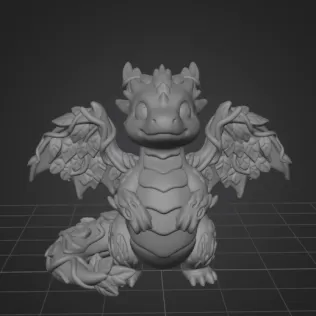 Wood Dragon – STL File 3D Printable Fantasy Dragon Figurine - Model thumbnail 9