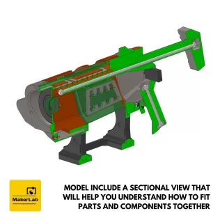 Railgun - Quake III Arena - Printable 3d model - STL files - Model thumbnail 13