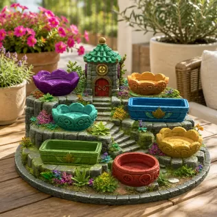Fantasy Village Jewelry Organizer STL File for 3D Print - Model thumbnail 5