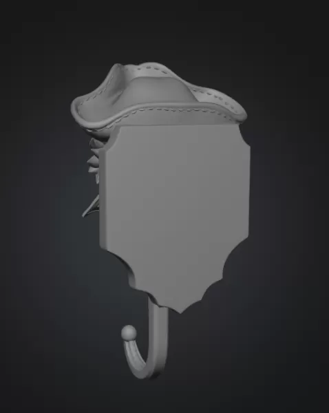 Pirate Dragon Key Holder STL File for 3D Print - Model preview 10