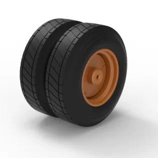 Wheel of Vintage Dirt race car V8 Scale 1:25 - Model thumbnail 8