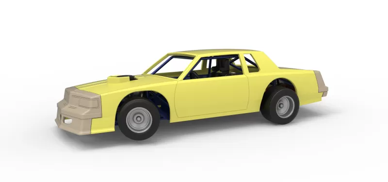 Vintage Dirt late model race car while turning Scale 1:25 - Model preview 1