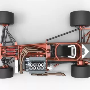 Supermodified front engine race car Base Version 3 Scale 1:25 - Model thumbnail 11