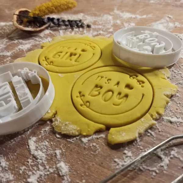 Boy & Girl Cookie / Fondant Cutter, Baby What Will It Be, Baby - Model preview 1