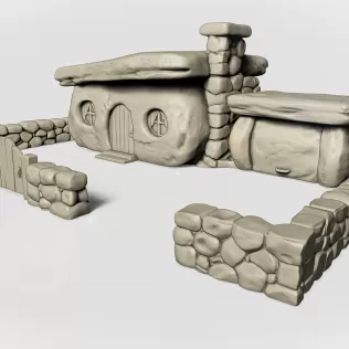 Stone Age Cartoon House #RoZ - Model thumbnail 2