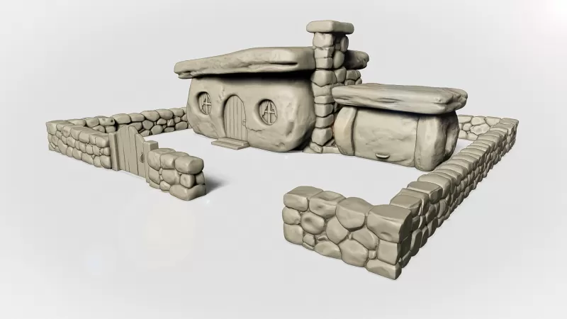 Stone Age Cartoon House #RoZ - Model preview 2