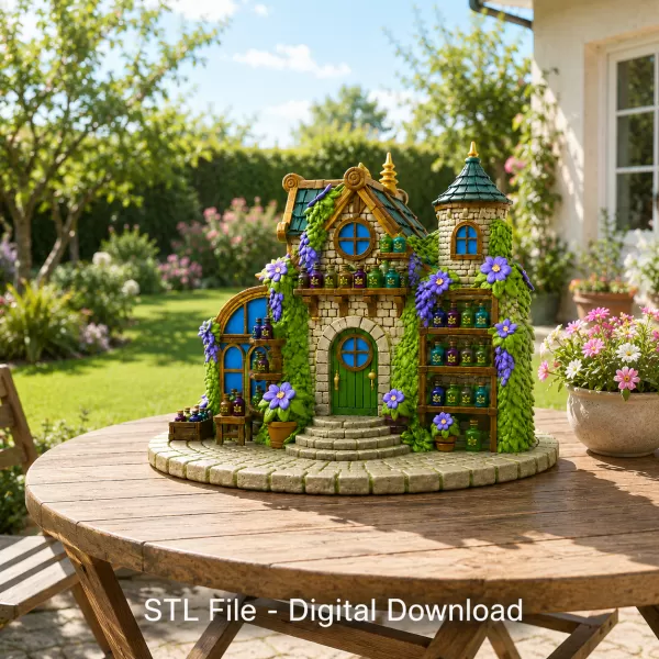 Enchanted Herbalist Cottage STL File for 3D Print - Model preview 1