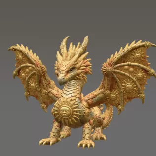 ☀ Sunfire Celestial Dragon STL File for 3D Print - Model thumbnail 4