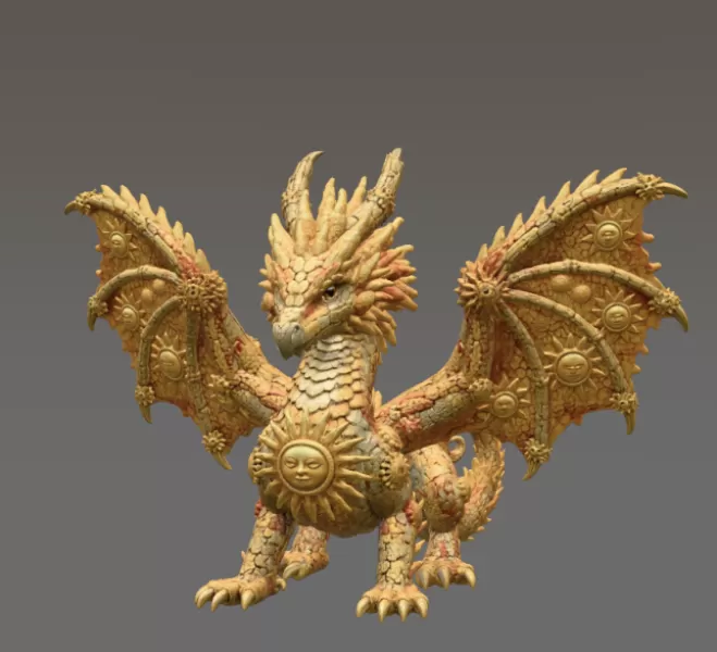 ☀ Sunfire Celestial Dragon STL File for 3D Print - Model preview 4