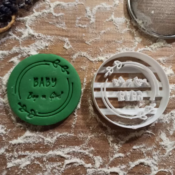 Boy or Girl Cookie & Fondant Cutter, Baby What Will It Be, Baby - Model preview 3