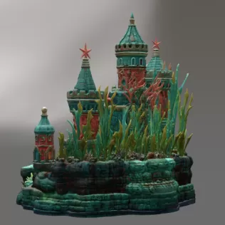 Coral Kingdom Fantasy Castle STL File for 3D Print - Model thumbnail 12