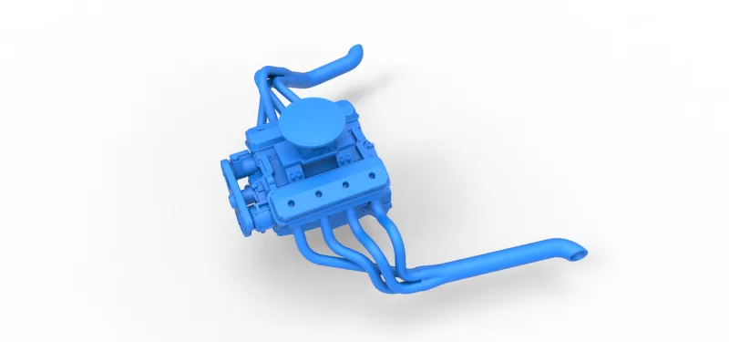 Engine of Vintage Asphalt Modified stock car Scale 1:25 - Model preview 2