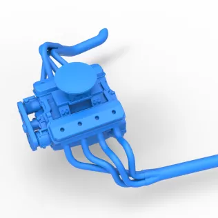 Engine of Vintage Asphalt Modified stock car Scale 1:25 - Model thumbnail 2