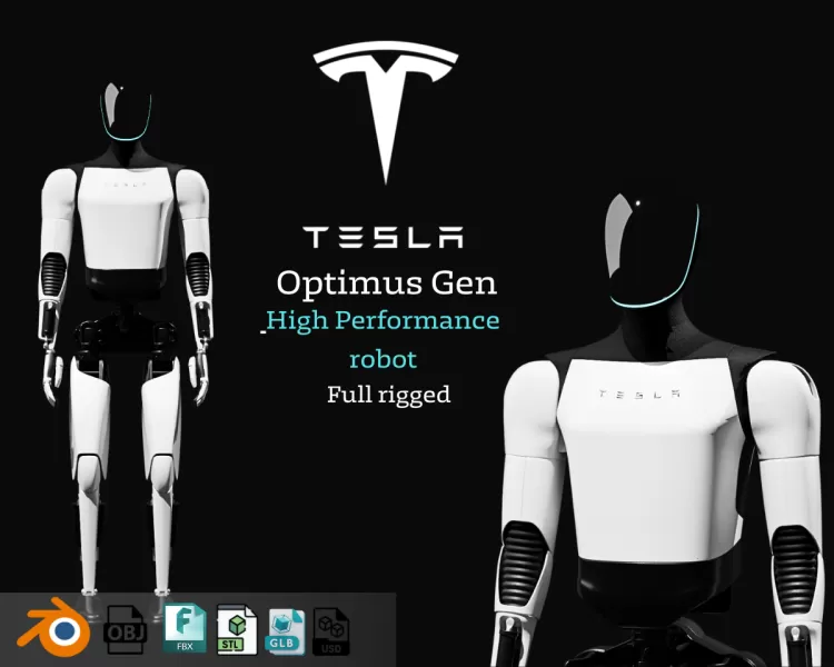 Optimus Gen tesla robot Advanced Humanoid Robot - Model preview 16