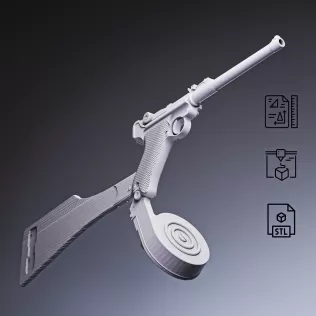 Artillery Luger Pistol #RoZ - Model thumbnail 2