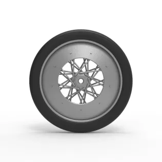 Front wire wheel of vintage dragster Version 3 Scale 1:25 - Model thumbnail 5