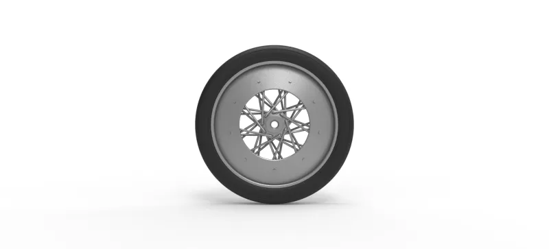 Front wire wheel of vintage dragster Version 3 Scale 1:25 - Model preview 5