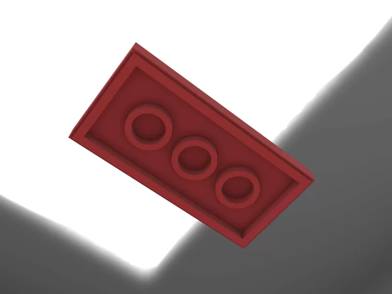 LEGO Jumper Plate 2X4 with 3 Knobs - Model preview 3