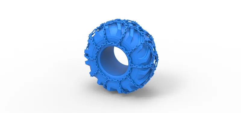 Tire of Timberjack with chains Scale 1:25 - Model preview 7