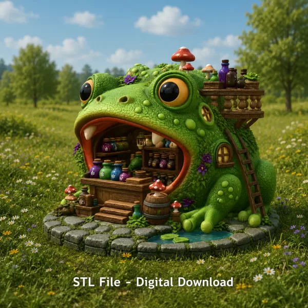 Frog Alchemist Apothecary STL File for 3D Print - Model preview 3