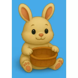Bunny Holding a Gift Basket - Model thumbnail 1