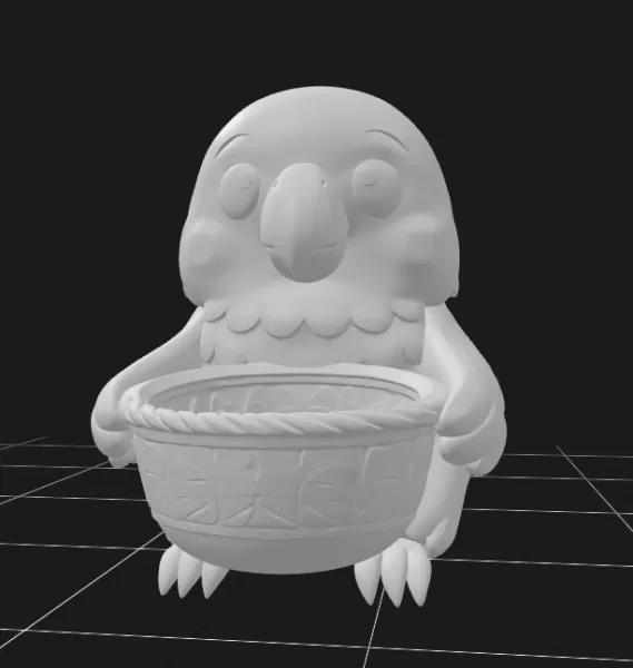 Parrot Holding Gift Basket - Model preview 2