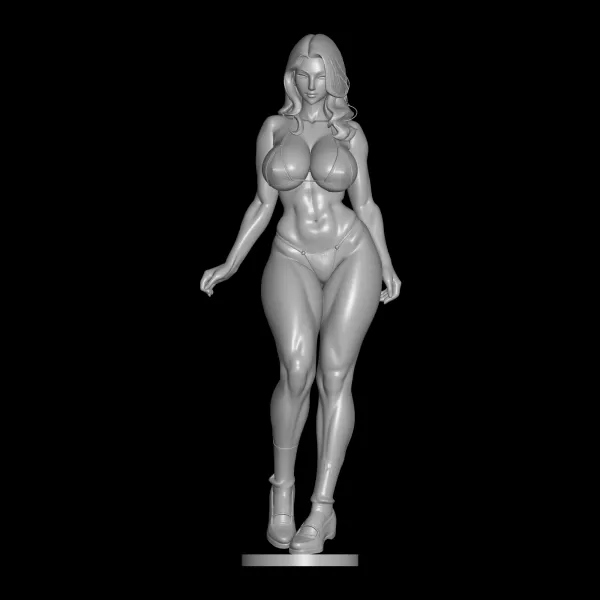 Sexy anime girl in lingerie STL File, 3D Printing Model - Model preview 4