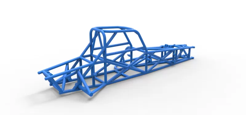 Frame of Supermodified front engine race car V4 Scale 1:25 - Model preview 12