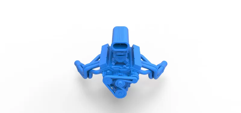 Engine V8 for vintage dragster Version 8 Scale 1:25 - Model preview 6
