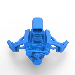 Engine V8 for vintage dragster Version 8 Scale 1:25 - Model thumbnail 6