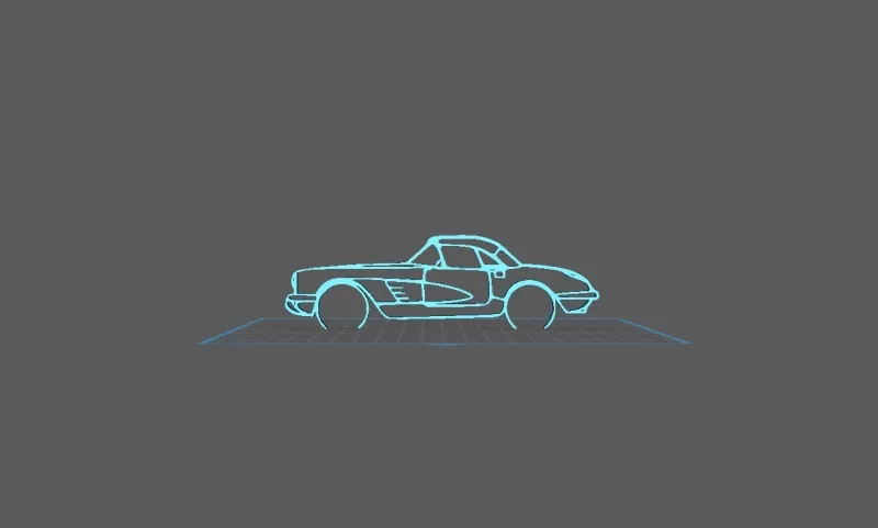 Chevrolet - Corvette classic 1960 Wall Art - Model preview 1