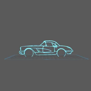 Chevrolet - Corvette classic 1960 Wall Art