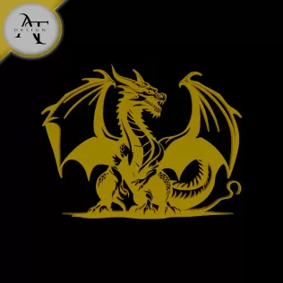 Dragon - Silhouette - 2D Wall Art Decor