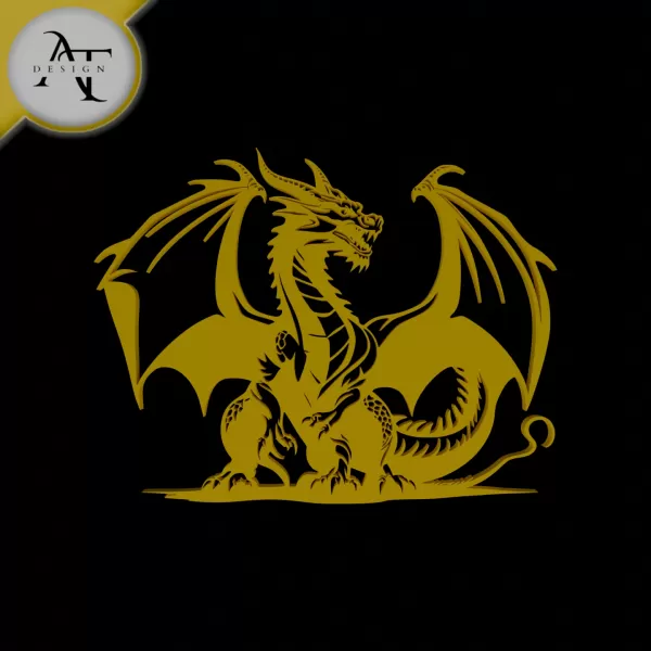 Dragon - Silhouette - 2D Wall Art Decor - Model preview 1