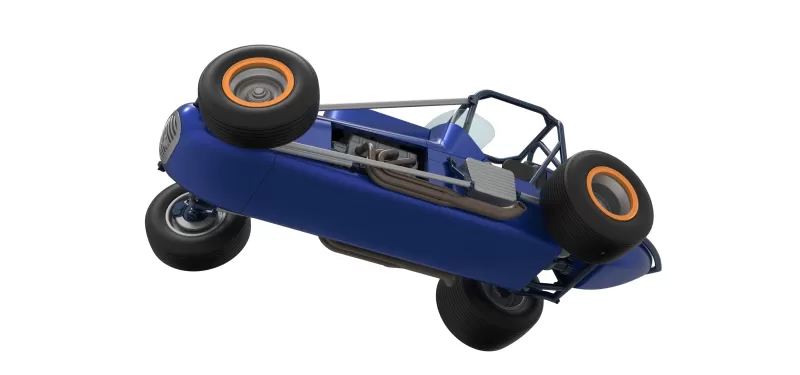 Dirt Silver Crown Champ car while turning Scale 1:25 - Model preview 3