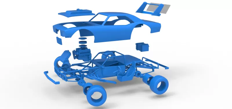 Vintage Semi-Late Model Stock Car while turning Scale 1:25 - Model preview 28