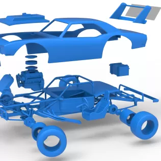 Vintage Semi-Late Model Stock Car while turning Scale 1:25 - Model thumbnail 28