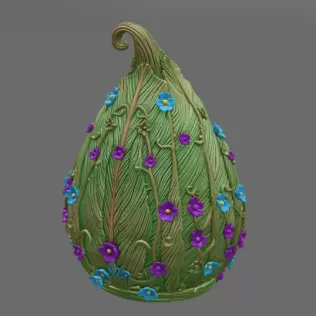 Enchanted Leaf Fairy House STL File 3D Printable Fantasy Cottage - Model thumbnail 6