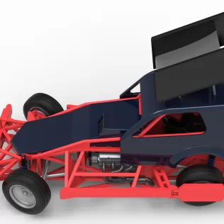 New Zealand Superstock car while turning Version 5 Scale 1:25 - Model thumbnail 10