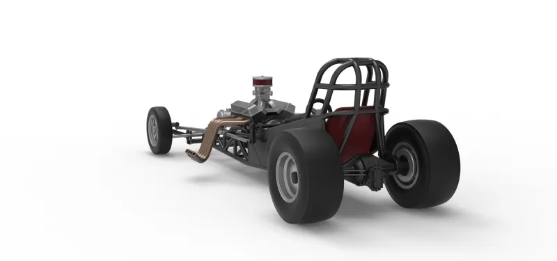 Vintage Front engine dragster Base Version 5 Scale 1:25 - Model preview 13