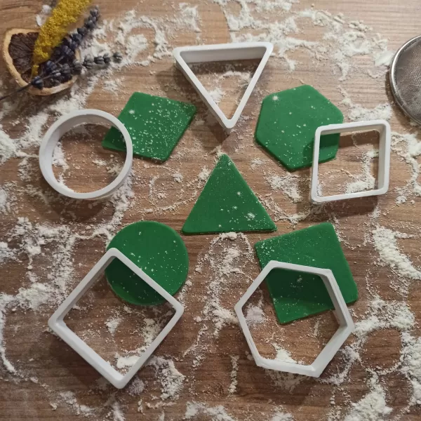 Basic Shaped Cookie Cutter Set, Clay-Fondant Cutters, Geometric - Model preview 5