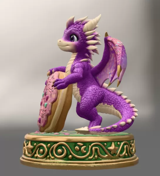 Sweet Donut Dragon STL File for 3D Print - Model preview 4
