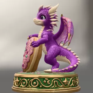 Sweet Donut Dragon STL File for 3D Print - Model thumbnail 4