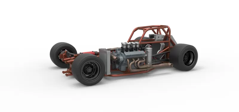 Supermodified front engine race car Base Version 3 Scale 1:25 - Model preview 1