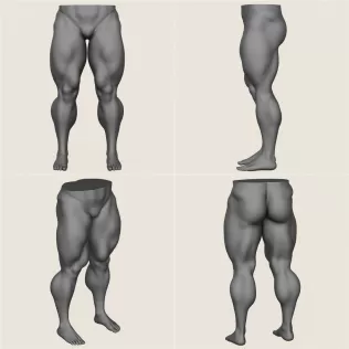 Muscular Man Leg Pose Collection - Model thumbnail 2