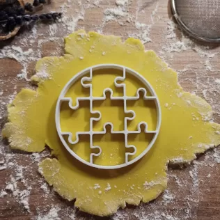 Circle Puzzle Cookie & Clay Cutter, Puzzle with Multiple Cutter - Model thumbnail 2