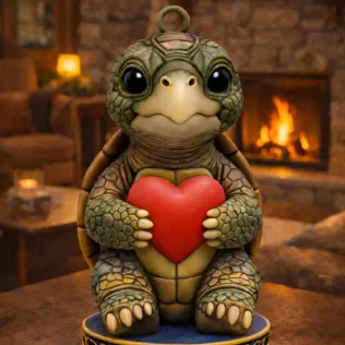 Cute Turtle with Heart – 3D Printable STL File - Model thumbnail 2
